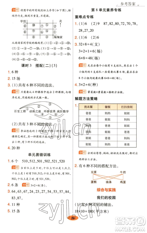 陕西师范大学出版总社有限公司2023黄冈同步练一日一练三年级数学下册人教版参考答案