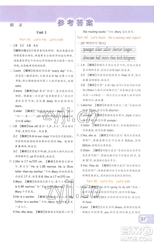 陕西师范大学出版总社有限公司2023黄冈同步练一日一练六年级英语下册人教PEP版参考答案 陕西师范大学出版总社有限公司2023黄冈同步练一日一练六年级英语下册人教PEP版参考答案