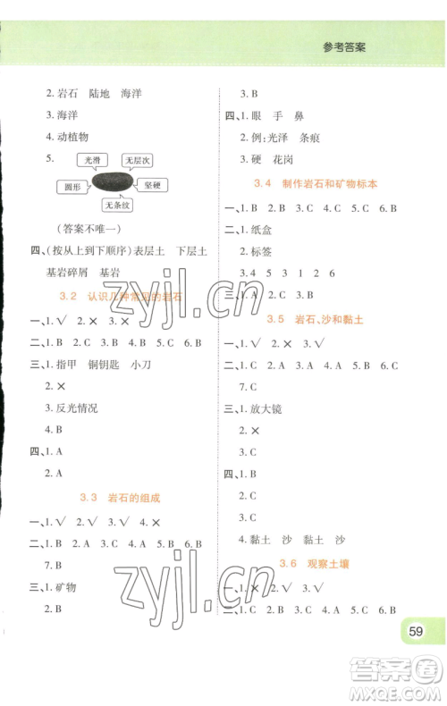 陕西师范大学出版总社有限公司2023黄冈同步练一日一练四年级科学下册教科版参考答案 陕西师范大学出版总社有限公司2023黄冈同步练一日一练四年级科学下册教科版参考答案