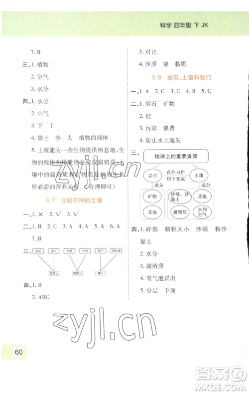 陕西师范大学出版总社有限公司2023黄冈同步练一日一练四年级科学下册教科版参考答案 陕西师范大学出版总社有限公司2023黄冈同步练一日一练四年级科学下册教科版参考答案