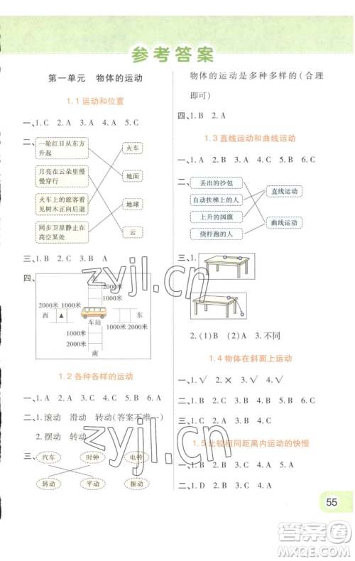 陕西师范大学出版总社有限公司2023黄冈同步练一日一练三年级科学下册教科版参考答案 陕西师范大学出版总社有限公司2023黄冈同步练一日一练三年级科学下册教科版参考答案
