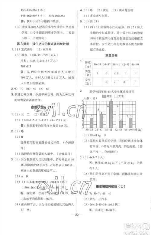 吉林教育出版社2023综合应用创新题典中点四年级数学下册冀教版参考答案 吉林教育出版社2023综合应用创新题典中点四年级数学下册冀教版参考答案