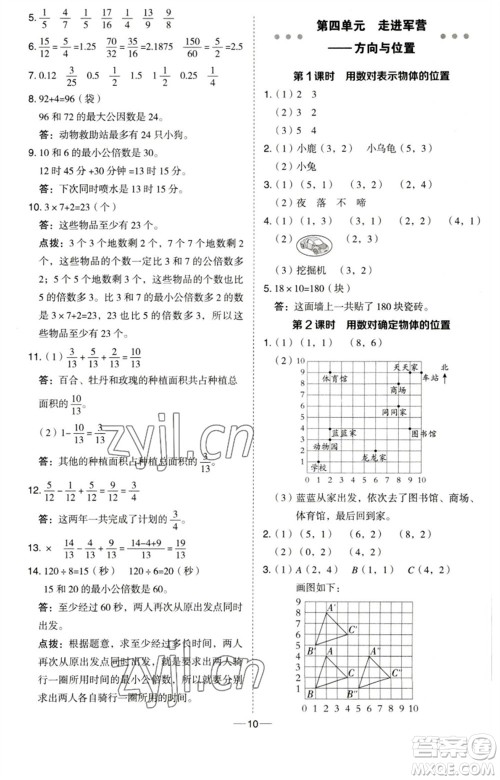吉林教育出版社2023综合应用创新题典中点五年级数学下册青岛版参考答案 吉林教育出版社2023综合应用创新题典中点五年级数学下册青岛版参考答案