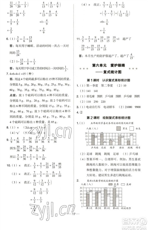 吉林教育出版社2023综合应用创新题典中点五年级数学下册青岛版参考答案 吉林教育出版社2023综合应用创新题典中点五年级数学下册青岛版参考答案