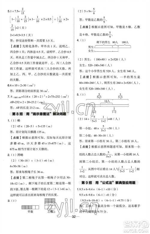 吉林教育出版社2023综合应用创新题典中点六年级数学下册苏教版参考答案