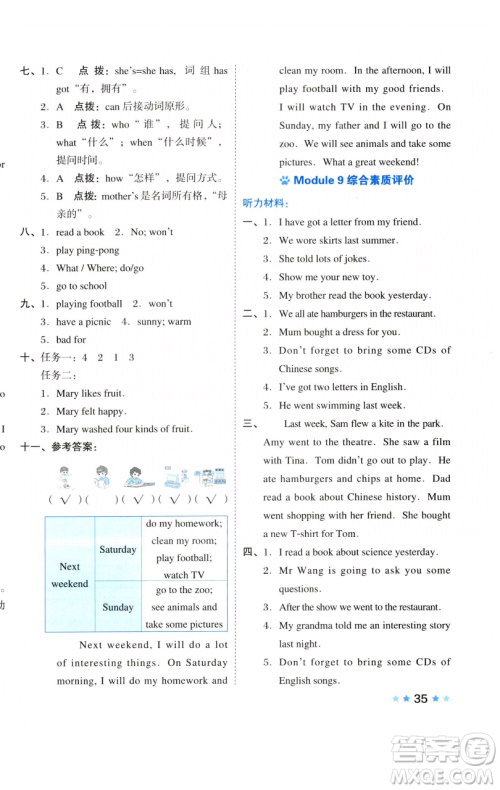 吉林教育出版社2023好卷五年级英语下册外研版参考答案