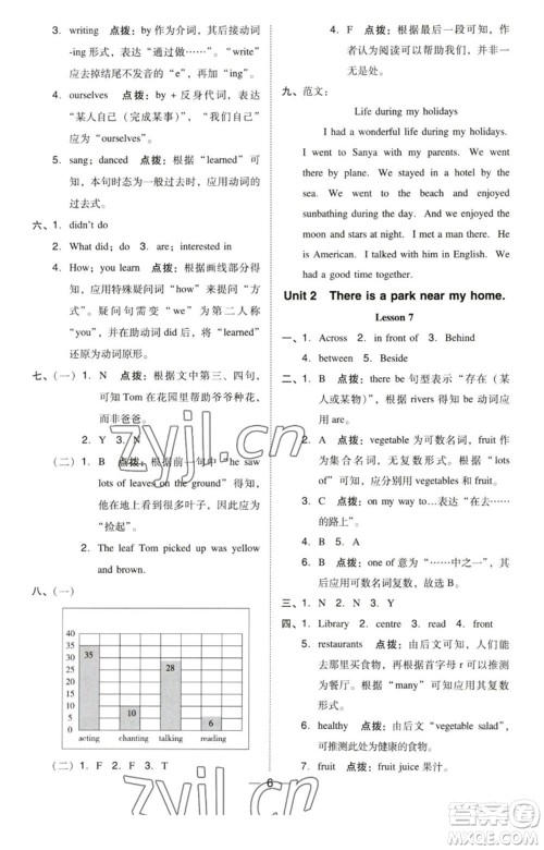 吉林教育出版社2023综合应用创新题典中点六年级英语下册三起点人教精通版参考答案