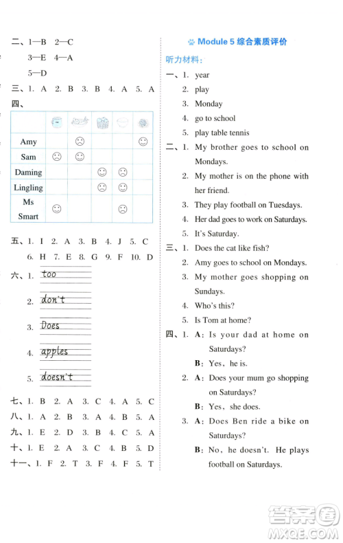 吉林教育出版社2023好卷三年级英语下册外研版参考答案 吉林教育出版社2023好卷三年级英语下册外研版参考答案