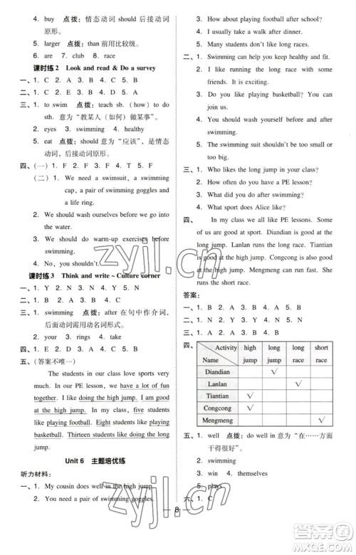 陕西人民教育出版社2023综合应用创新题典中点六年级英语下册三起点沪教牛津版参考答案