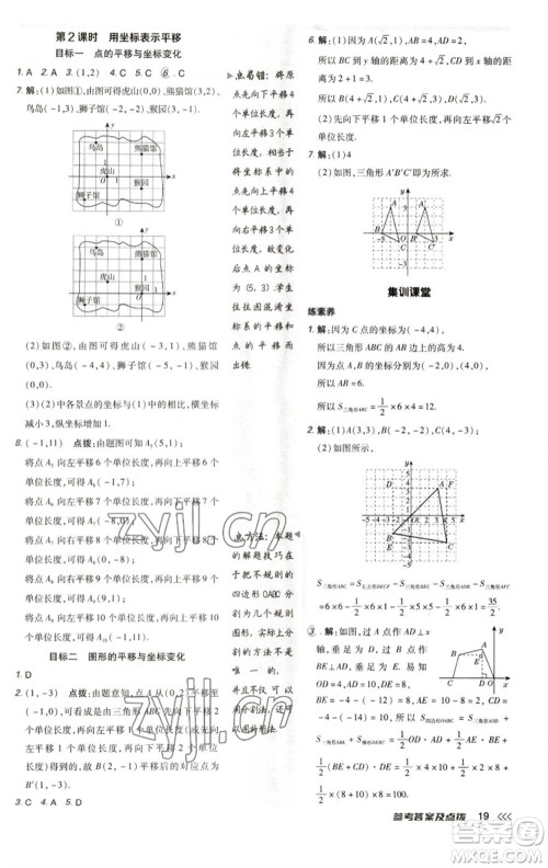 陕西人民教育出版社2023综合应用创新题典中点七年级数学下册人教版参考答案