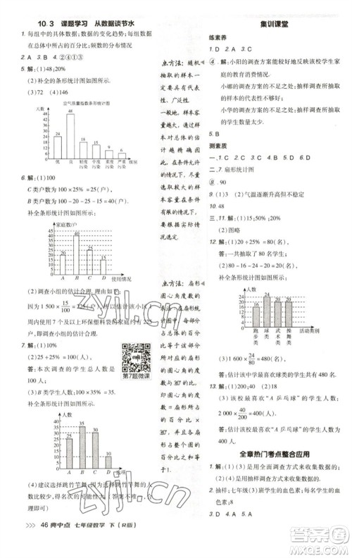 陕西人民教育出版社2023综合应用创新题典中点七年级数学下册人教版参考答案