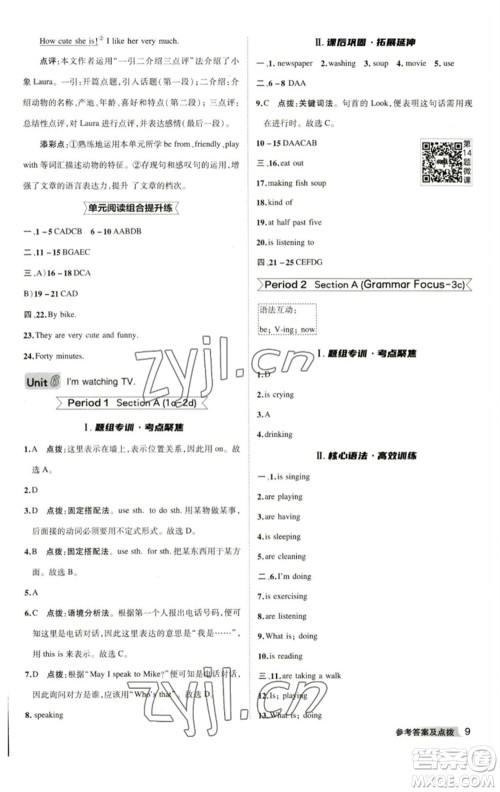 山西教育出版社2023综合应用创新题典中点七年级英语下册人教版安徽专版参考答案