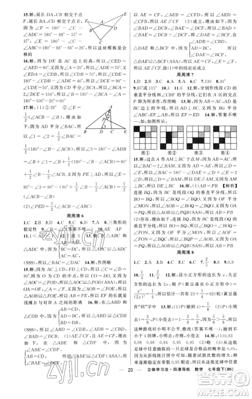 新疆青少年出版社2023四清导航七年级下册数学北师大版辽宁专版参考答案 新疆青少年出版社2023四清导航七年级下册数学北师大版辽宁专版参考答案