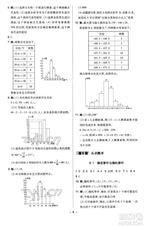 陕西人民教育出版社2023综合应用创新题典中点八年级数学下册苏科版参考答案 陕西人民教育出版社2023综合应用创新题典中点八年级数学下册苏科版参考答案