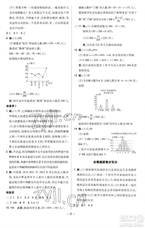 陕西人民教育出版社2023综合应用创新题典中点八年级数学下册苏科版参考答案