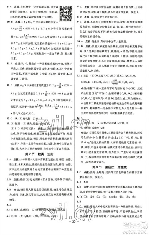 陕西人民教育出版社2023综合应用创新题典中点九年级化学下册沪教版参考答案 陕西人民教育出版社2023综合应用创新题典中点九年级化学下册沪教版参考答案