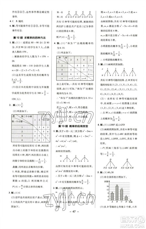 陕西人民教育出版社2023综合应用创新题典中点九年级数学下册沪科版参考答案 陕西人民教育出版社2023综合应用创新题典中点九年级数学下册沪科版参考答案