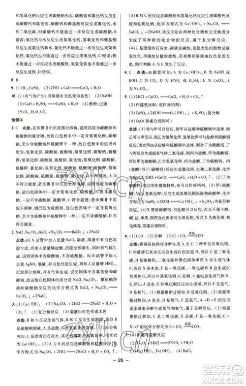 陕西人民教育出版社2023综合应用创新题典中点九年级化学下册鲁教版参考答案 陕西人民教育出版社2023综合应用创新题典中点九年级化学下册鲁教版参考答案