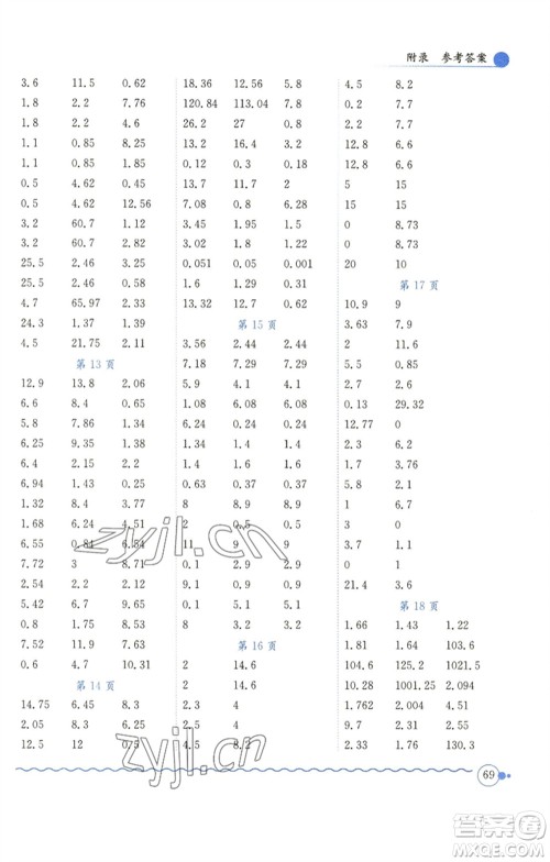 龙门书局2023黄冈小状元口算速算练习册四年级数学下册北师大版参考答案 龙门书局2023黄冈小状元口算速算练习册四年级数学下册北师大版参考答案
