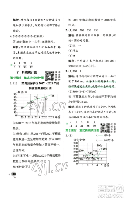 辽宁教育出版社2023小学学霸作业本五年级下册数学人教版参考答案