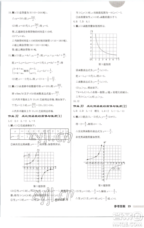 龙门书局2023启东中学作业本八年级下册数学江苏版徐州专版参考答案 龙门书局2023启东中学作业本八年级下册数学江苏版徐州专版参考答案
