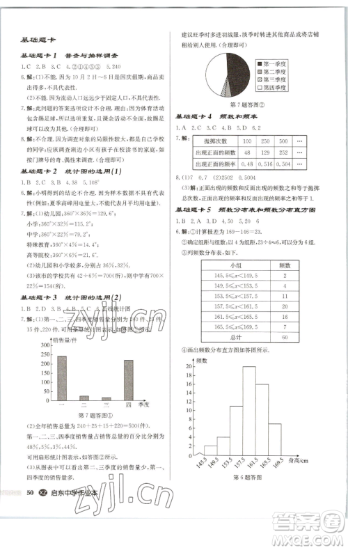 龙门书局2023启东中学作业本八年级下册数学江苏版徐州专版参考答案 龙门书局2023启东中学作业本八年级下册数学江苏版徐州专版参考答案