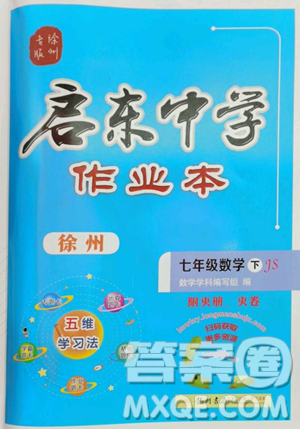 龙门书局2023启东中学作业本七年级下册数学江苏版徐州专版参考答案 龙门书局2023启东中学作业本七年级下册数学江苏版徐州专版参考答案