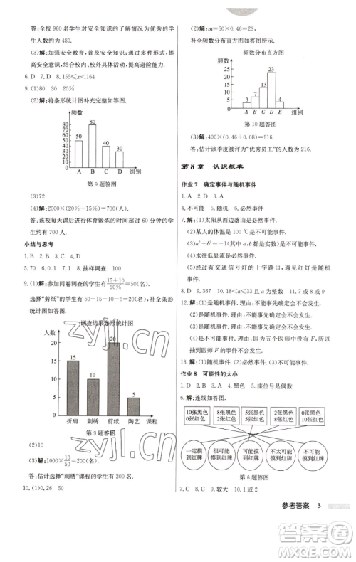 龙门书局2023启东中学作业本八年级下册数学江苏版参考答案