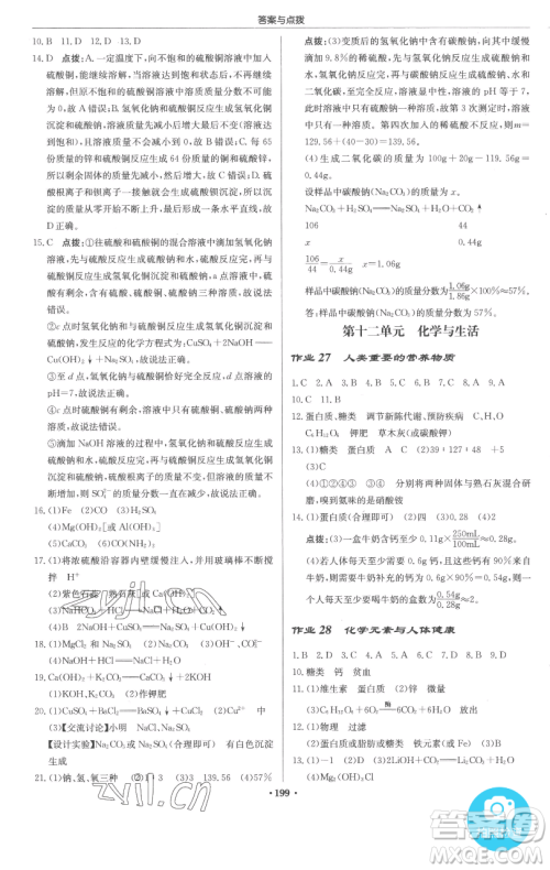 龙门书局2023启东中学作业本九年级下册化学人教版参考答案 龙门书局2023启东中学作业本九年级下册化学人教版参考答案