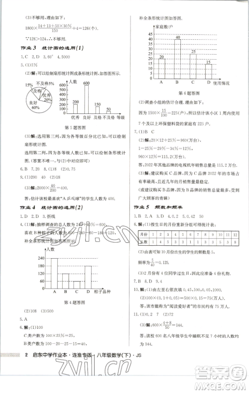 龙门书局2023启东中学作业本八年级下册数学苏科版连淮专版参考答案