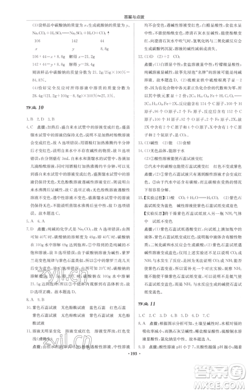 龙门书局2023启东中学作业本九年级下册化学沪教版参考答案