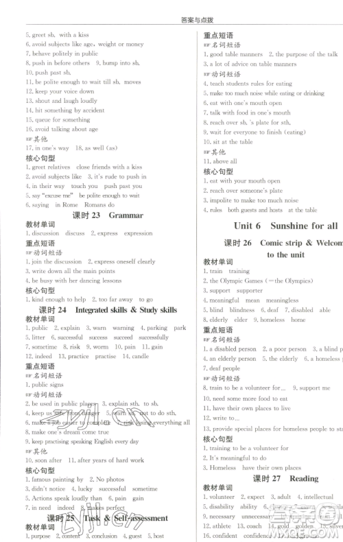 龙门书局2023启东中学作业本八年级下册英语译林版淮安专版参考答案 龙门书局2023启东中学作业本八年级下册英语译林版淮安专版参考答案