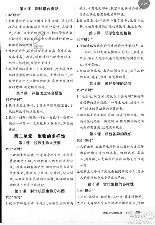 武汉出版社2023状元成才路创优作业100分六年级科学下册教科版参考答案 武汉出版社2023状元成才路创优作业100分六年级科学下册教科版参考答案