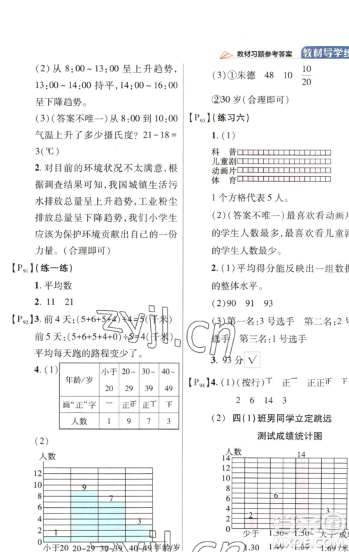 开明出版社2023倍速学习法四年级下册数学北师大版参考答案