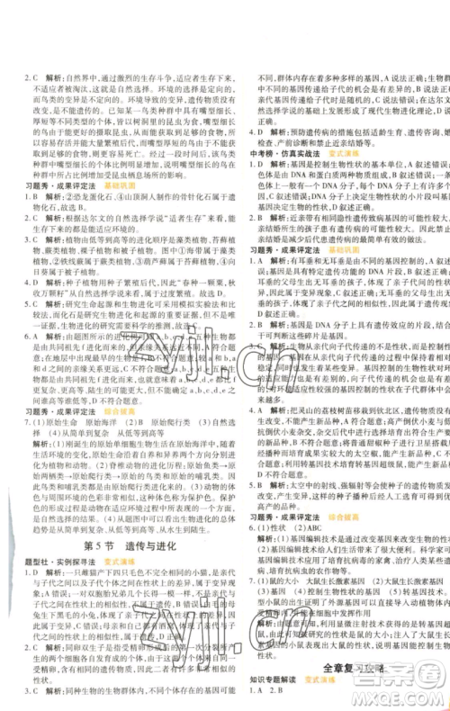 北京教育出版社2023倍速学习法九年级下册科学浙教版参考答案