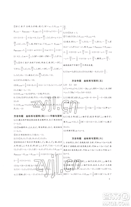 长江少年儿童出版社2023思维新观察培优讲练七年级下册数学人教版参考答案 长江少年儿童出版社2023思维新观察培优讲练七年级下册数学人教版参考答案