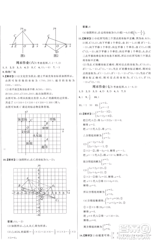 延边大学出版社2023世纪金榜百练百胜七年级下册数学人教版参考答案
