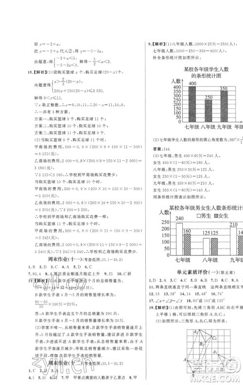 延边大学出版社2023世纪金榜百练百胜七年级下册数学人教版参考答案