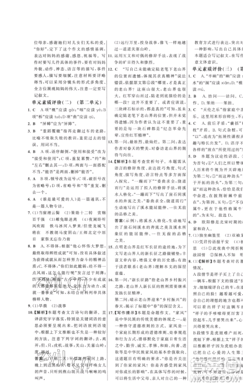 延边大学出版社2023世纪金榜百练百胜七年级下册语文人教版参考答案