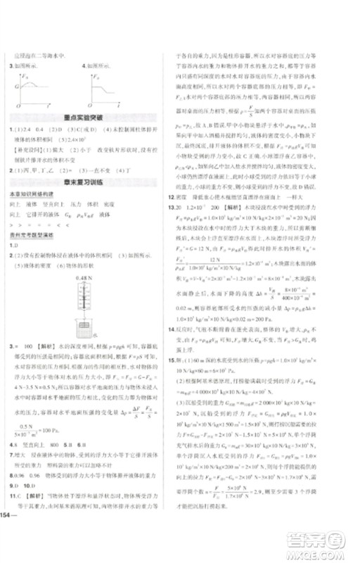 武汉出版社2023状元成才路创优作业八年级物理下册人教版贵州专版参考答案 武汉出版社2023状元成才路创优作业八年级物理下册人教版贵州专版参考答案
