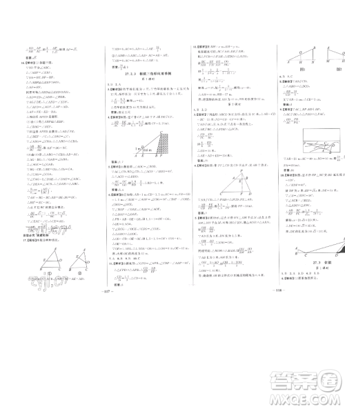 延边大学出版社2023世纪金榜百练百胜九年级下册数学人教版参考答案