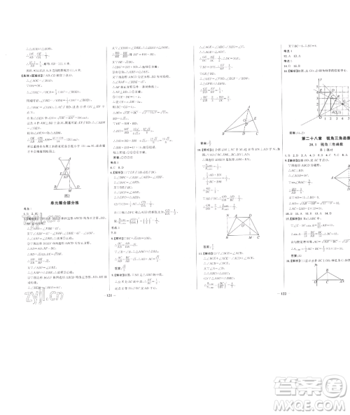 延边大学出版社2023世纪金榜百练百胜九年级下册数学人教版参考答案