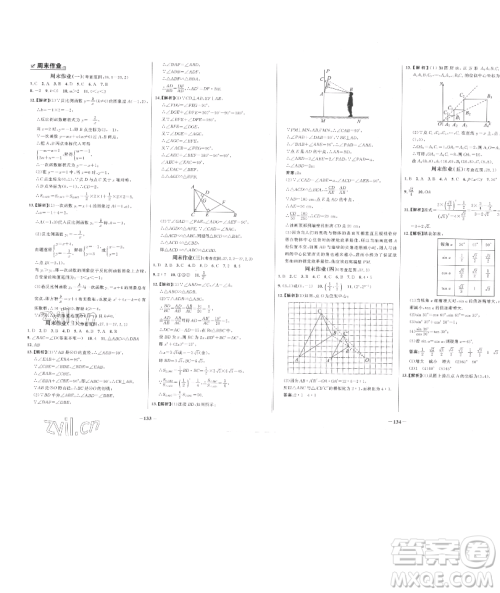 延边大学出版社2023世纪金榜百练百胜九年级下册数学人教版参考答案