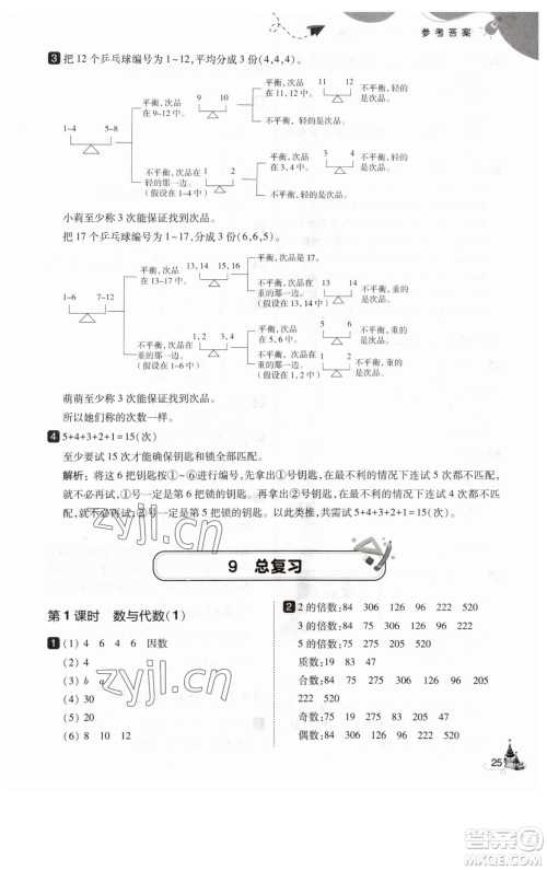 东北师范大学出版社2023北大绿卡五年级下册数学人教版参考答案