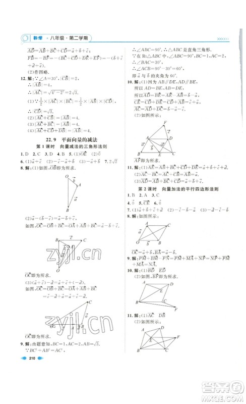 天津人民出版社2023钟书金牌上海作业八年级数学下册答案