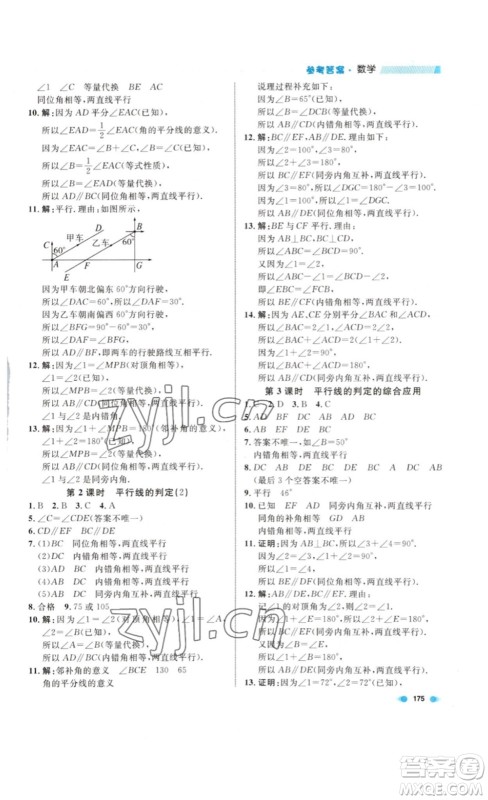 天津人民出版社2023上海作业数学七年级下册沪教版答案