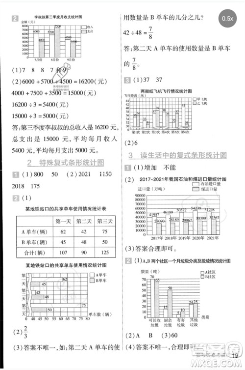 延边教育出版社2023一遍过四年级数学下册冀教版参考答案