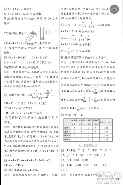 延边教育出版社2023一遍过六年级数学下册冀教版参考答案