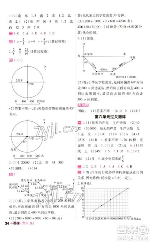 南京师范大学出版社2023一遍过六年级数学下册苏教版参考答案 南京师范大学出版社2023一遍过六年级数学下册苏教版参考答案