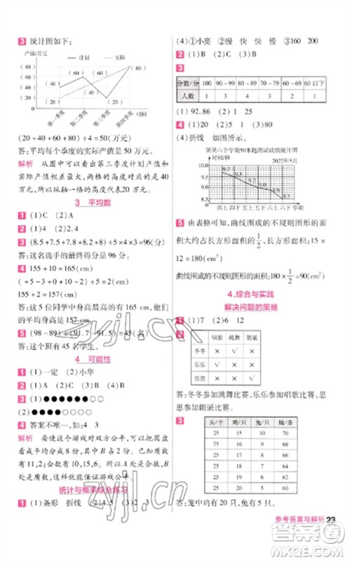 南京师范大学出版社2023一遍过六年级数学下册北师大版参考答案